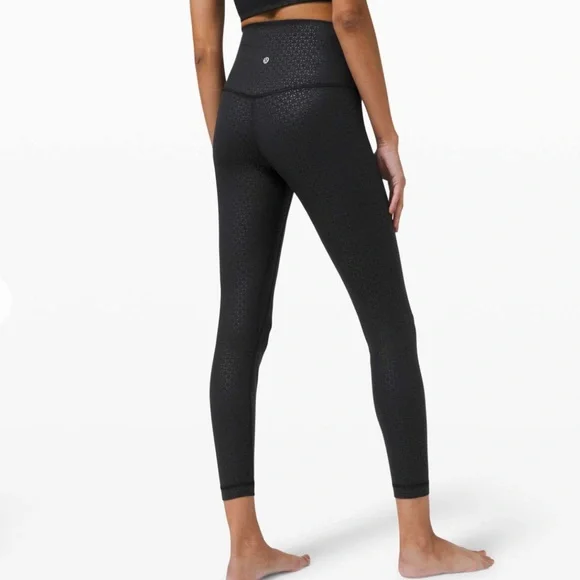 Lululemon Align Pant II 25" Lattice Work Emboss Black size 2